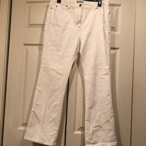 Pure Collection 8/10 R - White Flare Leg Jeans w/Tummy Panel 10.5 inch rise